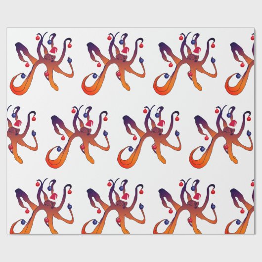 Santa Octopus Cadeaupapier (Vlak)