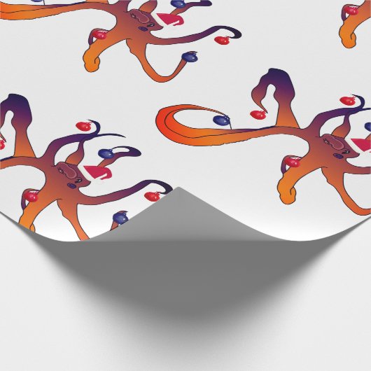 Santa Octopus Cadeaupapier (Hoek)