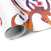 Santa Octopus Cadeaupapier (Rol Hoek)