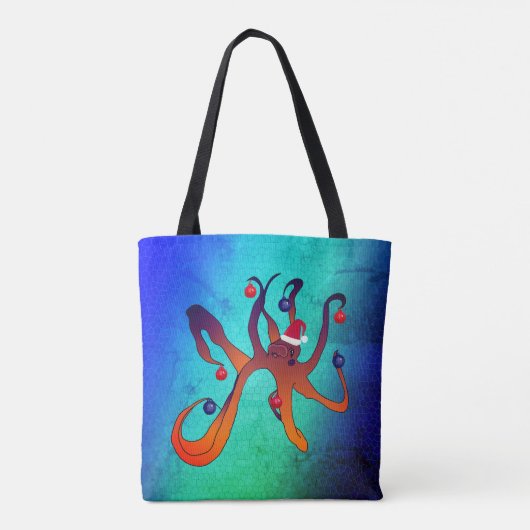 Santa Octopus Tote Bag (Achterkant)