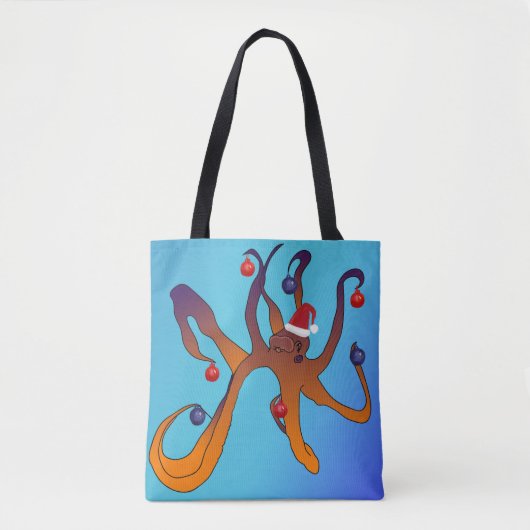 Santa Octopus Tote Bag (Voorkant)