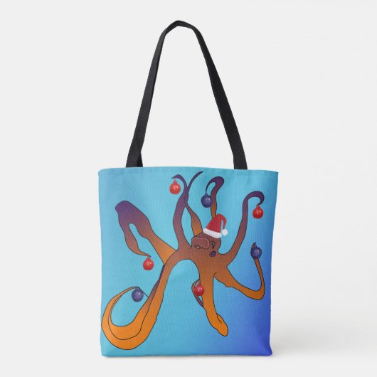 Santa Octopus Tote Bag (Achterkant)