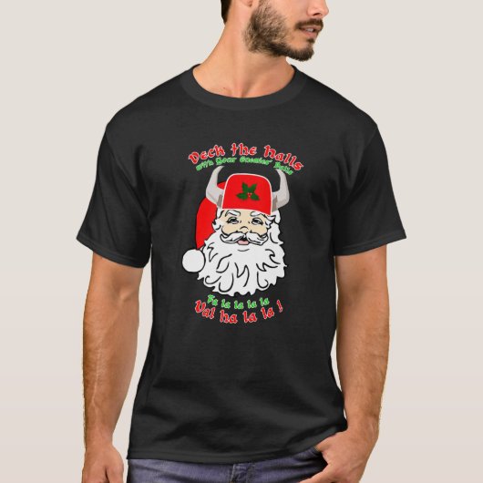 Santa Odin Decf de Halls Viking Heavy Metal Chris T-shirt (Voorkant)