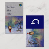 SANTA OF THE GNOMES MONOGRAM Blauw Saffier Grijs Visitekaartje (Voorkant / Achterkant)