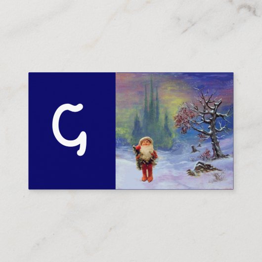 SANTA OF THE GNOMES MONOGRAM Blauw Saffier Grijs Visitekaartje (Achterkant)