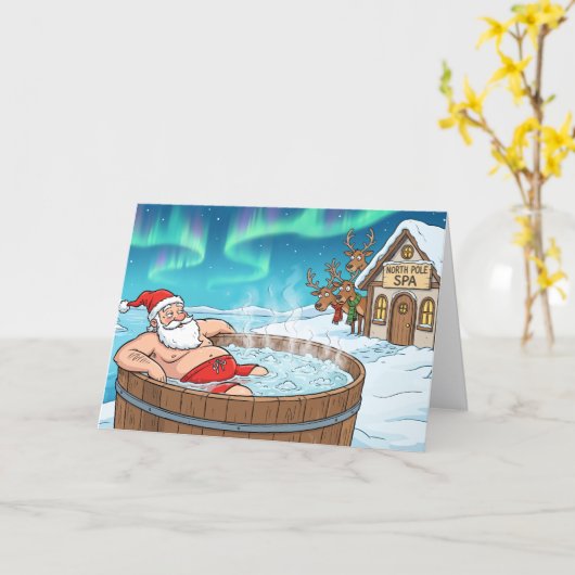 Santa Off Duty Kaart (Gele Bloem)