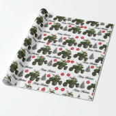 Santa Off Road Wrapping Paper Cadeaupapier (Uitgerold)