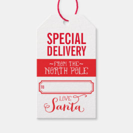 SANTA OFFICIËLE LEVERING speciaal vakantiegeschenk Cadeaulabel