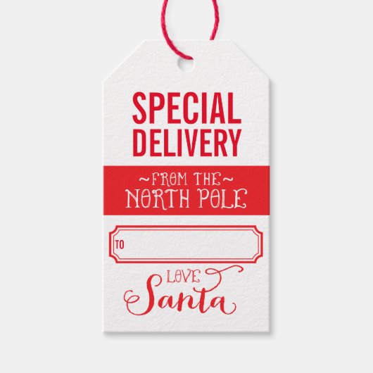 SANTA OFFICIËLE LEVERING speciaal vakantiegeschenk Cadeaulabel (Voorkant)