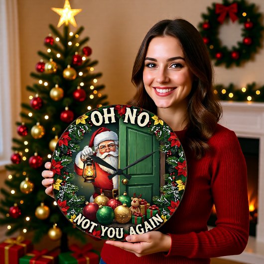 Santa Oh No Not Again Grote Klok
