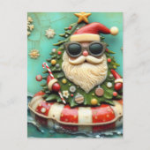 Santa on a Float Trip Briefkaart (Voorkant)