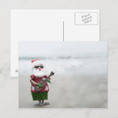 Santa On Beach Feestdagenkaart (Voorkant / Achterkant)