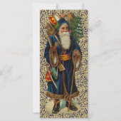  Santa on Blue en Gold Flat Kaart (Voorkant)