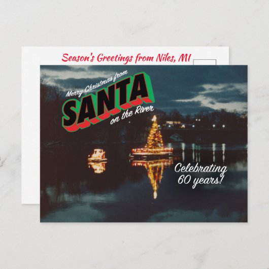 Santa on de Briefkaart 1 (Voorkant / Achterkant)