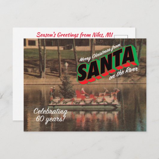 Santa on de Briefkaart 3 (Voorkant / Achterkant)