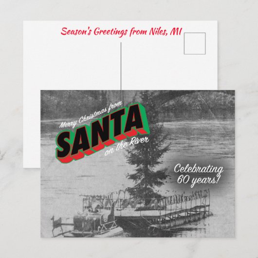 Santa on de Briefkaart 4 (Voorkant / Achterkant)