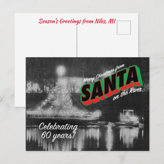 Santa on de briefkaart 8 (Voorkant / Achterkant)