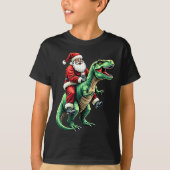 Santa on dinosaur t-shirt (Voorkant)