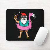 Santa On Flamingo Floatie Cute Christmas In July X Muismat (Met muis)