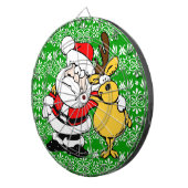 Santa on Green Achtergrond Dartbord (Voorkant Rechts)