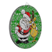 Santa on Green Achtergrond Dartbord (Voorkant Links)