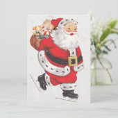  Santa on Ice-Schaatsen Feestdagenkaart (Staand voorkant)