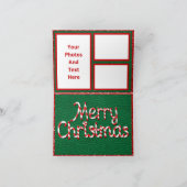 Santa on Joy Candy Canes Half Fold Kaart (Binnen)