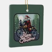 Santa on Motorcycle - Aangepast Keramisch Ornament (Rechts)