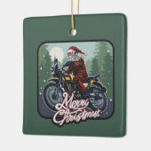 Santa on Motorcycle - Aangepast Keramisch Ornament (Links)