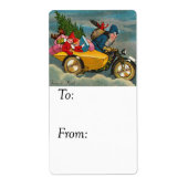 Santa on Motorcycle  Gift Label (Voorkant)