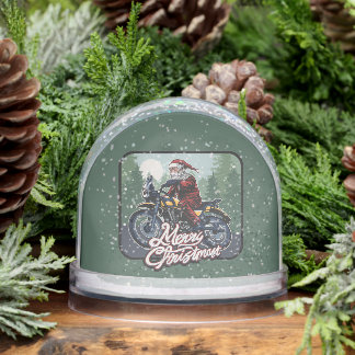 Santa on Motorcycle Sneeuwbol