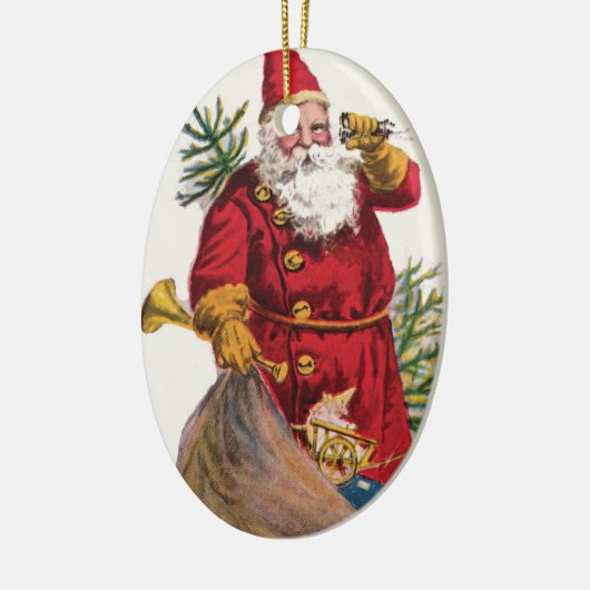 Santa on Old Time Receiver Ornament (Links)