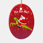 Santa On Praying Mantis Funny Xmas Ornament (Voorkant)
