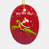 Santa On Praying Mantis Funny Xmas Ornament (Achterkant)