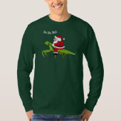 Santa On Praying Mantis kerstT-shirt T-shirt (Voorkant)