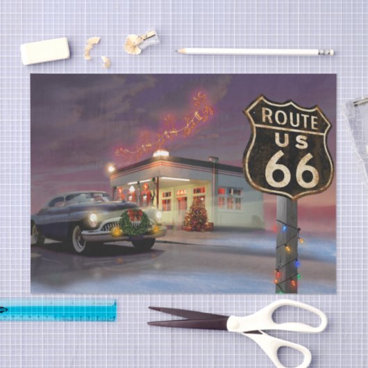 Santa on Route 66 Weefselpapier Tissuepapier (Craft)