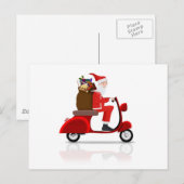Santa on Scooter Feestdagenkaart (Voorkant / Achterkant)