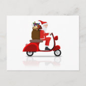 Santa on Scooter Feestdagenkaart (Voorkant)