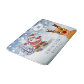 Santa on skateboard grappige rendierslee winter badmat (Gekanteld)