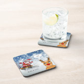 Santa on skateboard grappige rendierslee winter bier onderzetter (Rechterzijde)