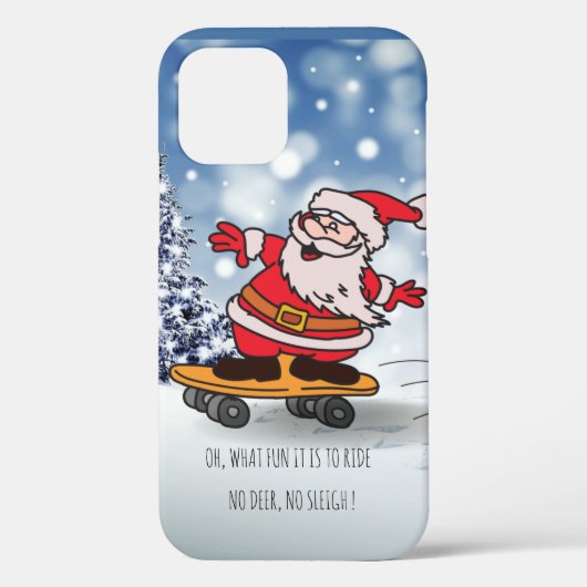 Santa on skateboard grappige rendierslee winter Case-Mate iPhone case (Achterkant)