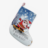 Santa on skateboard grappige rendierslee winter kleine kerstsok (Voorkant (Hangend))