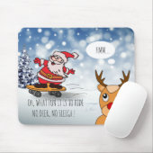 Santa on skateboard grappige rendierslee winter muismat (Met muis)