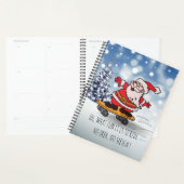 Santa on skateboard grappige rendierslee winter planner (Display)