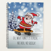 Santa on skateboard grappige rendierslee winter planner (Voorkant)