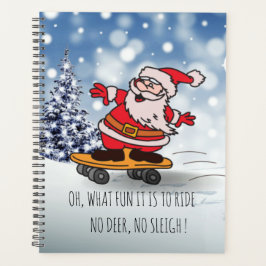 Santa on skateboard grappige rendierslee winter planner