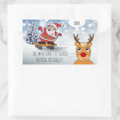 Santa on skateboard grappige rendierslee winter rechthoekige sticker (Tas)