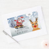Santa on skateboard grappige rendierslee winter rechthoekige sticker (Envelop)