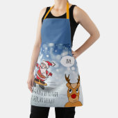 Santa on skateboard grappige rendierslee winter schort (Insitu)