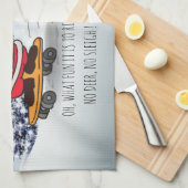 Santa on skateboard grappige rendierslee winter theedoek (Quarter Fold)